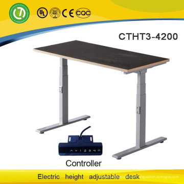 Foshion y moderno escritorio para computadora de pie o sentado, eléctrico y motorizado, ajustable en altura con dos columnas de elevación